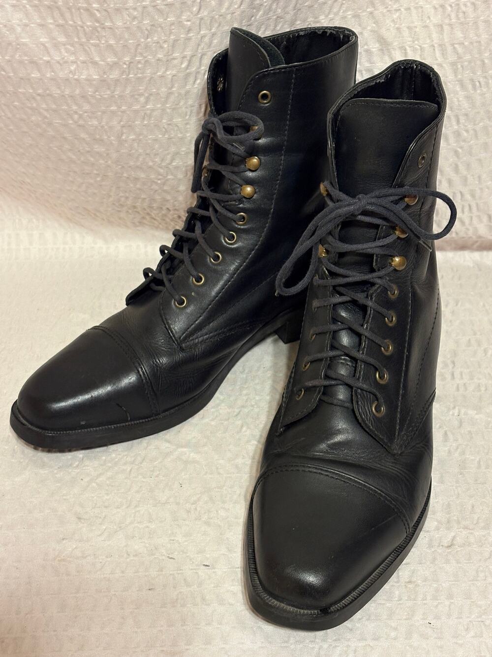 Ariat Black Leather Lace Up Paddock Style Riding Boots Women’s Size 10 Moto
